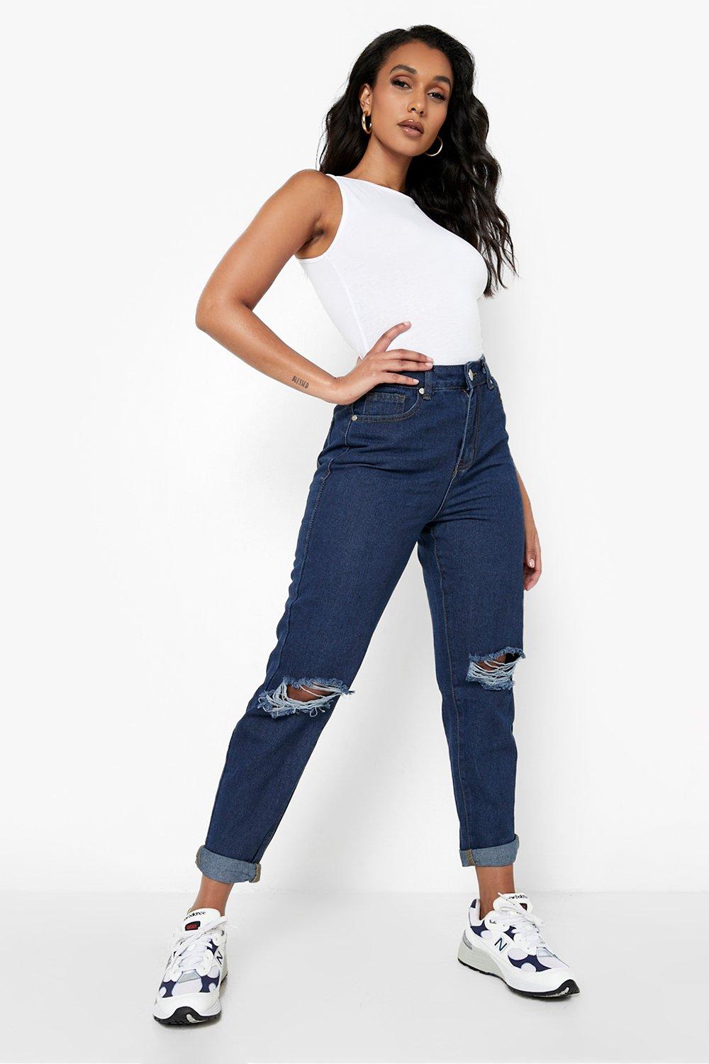 Mid rise distressed sales boyfriend jeans